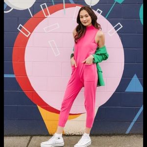 Smash&Tess M Romper in pop of pink